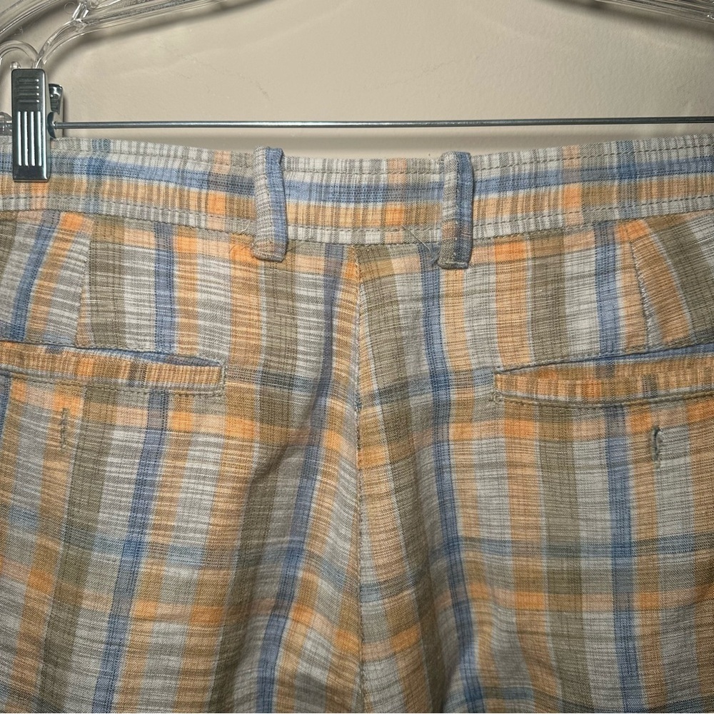Tommy Bahama Linen Blend Summer Plaid Shorts Men’s 34 Casual Everyday Flat Front - Picture 11 of 14